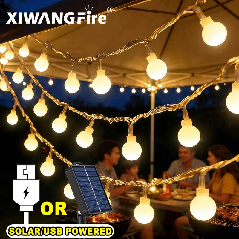 Outdoor Usb Power Bank - Lampki solarne/USB/bateryjne, 3-10M, kule LED, wodoodporne,