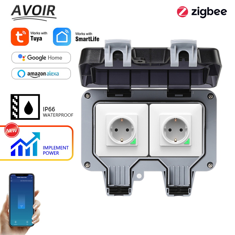 Outdoor Power Outlet - Avoir Tuya Zigbee gniazdka elektryczne IP66