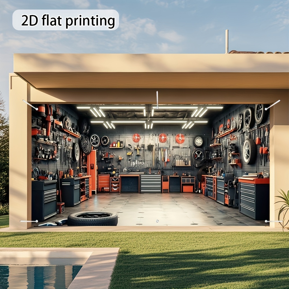 Outdoor Power Garage - Jeden płaski, drukowany na płasko baner
